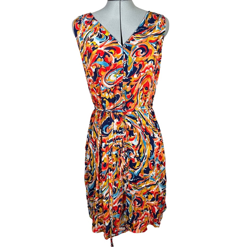 Liz Claiborne Sleeveless colorful pattern dress medium